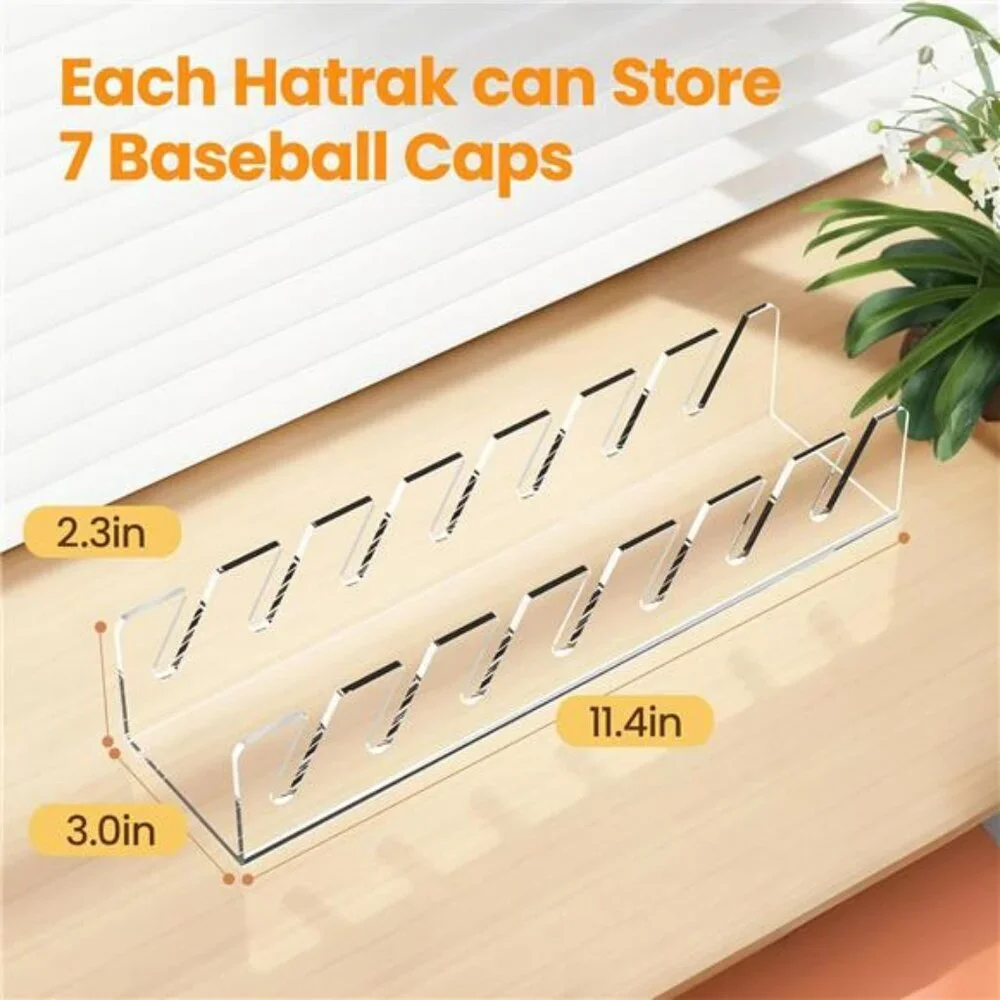 Clear Acrylic Hat Organizer Rack 2 Pack Baseball Cap Display Stand Closet Storag